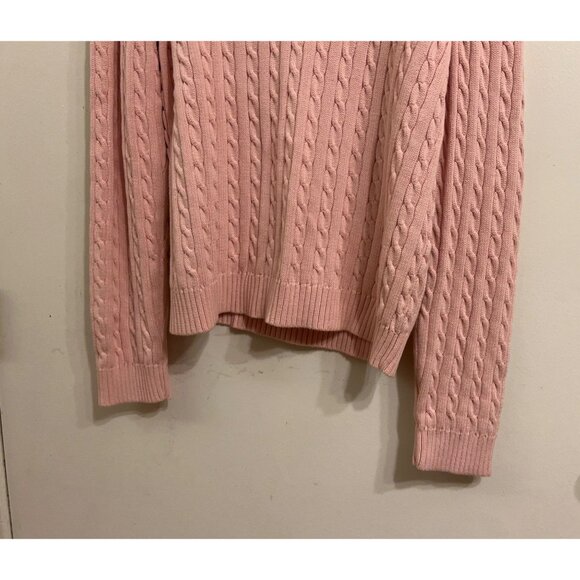 Ralph Lauren Womens Old Money Logo Sweater Size XL Pink Soft Girl Tennis Prep - Picture 9 of 10